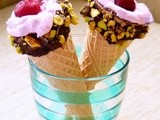 Cones with Pistachio and Cherry Yogurt/Рожки с Вишневым Йогуртом и Фисташками