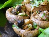 Grilled Champignons with Olives/Шампиньоны Гриль с Оливками