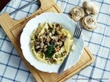 Mafaldine with Mushrooms and Aubergine/ Паста с Грибами и Баклажаном