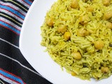 Chana-Palak (chickpeas-spinach) Biriyani...Kids Special