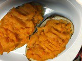 Double the Flavor—Twice Baked Potato stuffed with sweet potato filling