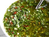 Hot Polenta Bowl topped with Chimichurri
