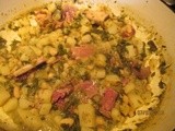 Kale, Potatoes and Bean Pot . . .with ham hocks and garden herbs