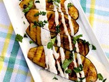 Kamila Dandue's Roasted Eggplant in Spicy Yogurt as featured in kansas! Magazine, Spring 2022