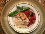 Pecan-Crusted Mozzarella, Tomato & Cucumber Salad