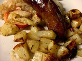 Sheet Pan Dinner: Baked Sausages and Potatoes for two