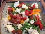 Side dish Salad: Green Bean & Cauliflower Salad with bacon and pesto