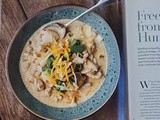 Slow Cooker white chicken chili as featured in kansas! Magazine, vol 80, 2024