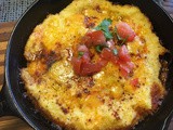 Taco Bake with polenta top crust