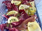 Involtini di tonno con pere, radicchio rosso e curry