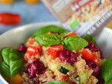 Panzanella quinoa crema barbabietola anacardi