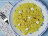 Risotto zafferano gamberi caprino nocciole mtc s-cool