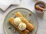 Crispy Banana Spring Rolls with Vanilla Ice-cream