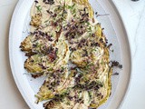 Roasted Cabbage with Lemon and Tahini Sauce