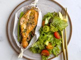 Salmon Boats with Asparagus and Mushrooms