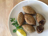 Stuffed kibbeh balls with minced lamb, pomegranate molasses and walnuts