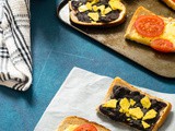 Cheese Tomato & Black Bean Toast