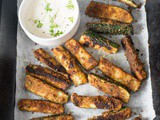 Courgettes straws with Coriander Yogurt Dip