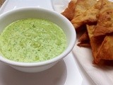 Pinenut Cilantro Pesto with Tortillas Chips