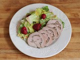 Stuffed Pork Tenderloin over Salad with Raspberry Vinaigrette