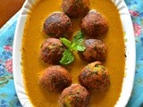 Palak Kofta Curry - Low Fat version | Spinach Kofta Curry without cream