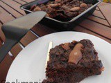 Brownies with Strawberry Jam and Easter chocolates