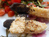 Marinated Salad with fried halloumi