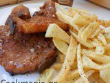 Pork chops with beer and honey in the pan