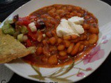 Refried beans with bbq sauce