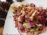 Sweet and sour coleslaw with leftover chicken