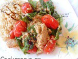 Tomato salad with smoked tuna tapenade