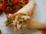 Tortilla cones with taramosalata