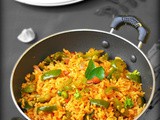 Capsicum bath recipe / capsicum rice recipe - easy lunchbox recipes