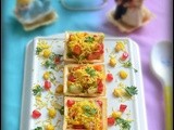 Corn canapes / corn sev canapes / indian canapes recipe