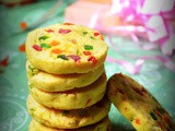 Eggless tutti frutti cookies / fruit cookies / karachi biscuit recipe