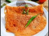 Tomato dosa - no fermentation /  instant dosa