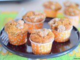 Eggless Banana muffins with streusal topping - easy Baking recipes