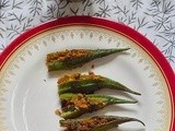 Stuffed okra recipe- How to make bharwan bhindi- Side dish for chapatis