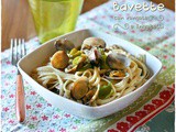 Bavette alle vongole e friggitelli – Bavette with clams and friggitelli peppers
