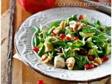 Insalatina di valeriana, avocado, feta con noci e melograno – Lamb’s lettuce (aka rapunzel or corn salad) with feta, avocado, walnuts and pomegranate