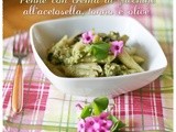 Penne con crema di zucchine all’acetosella, tonno e olive – Penne with wood sorrel and courgette cream, tuna and olives