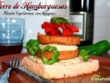 Torre de Hamburguesas con Hummus y Pimiento | Receta Vegetariana