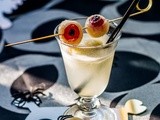 Lemon ice soda & zombie eyes skewers