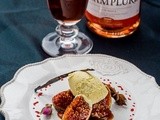 Roasted figs with Rose Wine, Spices & Tonka Ice cream