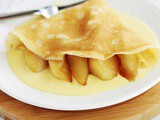 Crêpes aux pommes caramélisées, crème anglaise