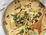 Emincé de poulet sauce crémeuse champignons