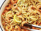 Pâtes aux crevettes à l’ail et citron, recette rapide