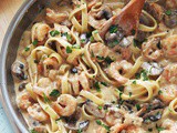 Pâtes aux crevettes et champignons – recette rapide