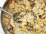 Poulet stroganoff aux champignons, recette rapide