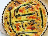 Quiche aux asperges, champignons et fromage